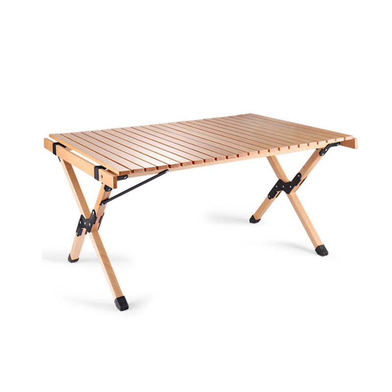 Industrial Patio Table Solid Wood Beech Foldable Camping Table