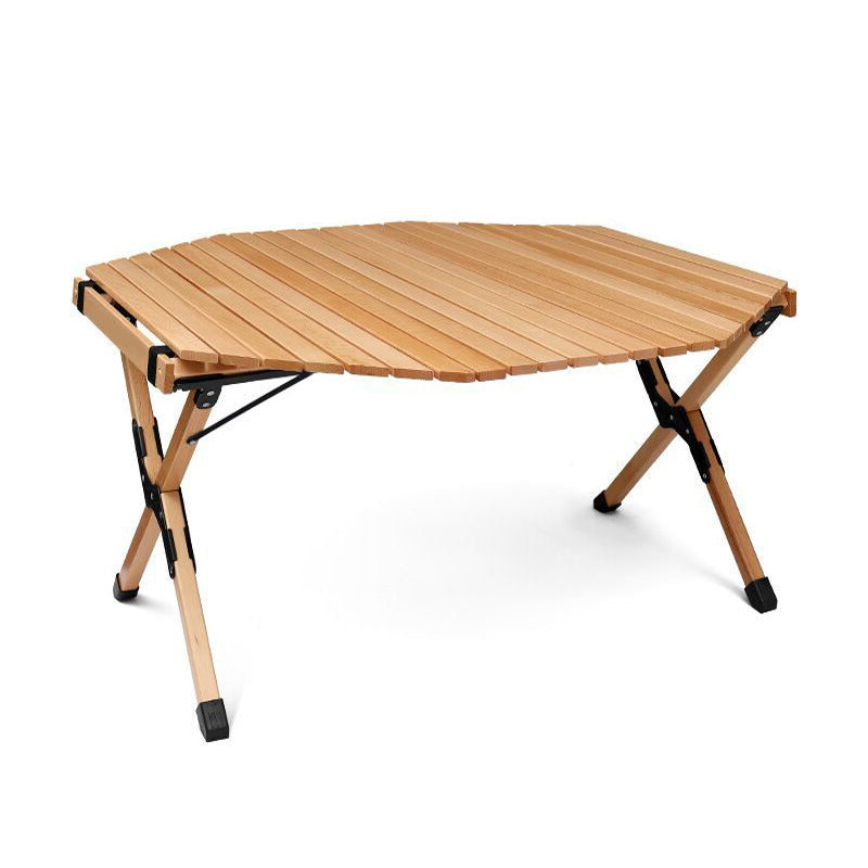 Industrial Patio Table Solid Wood Beech Foldable Camping Table