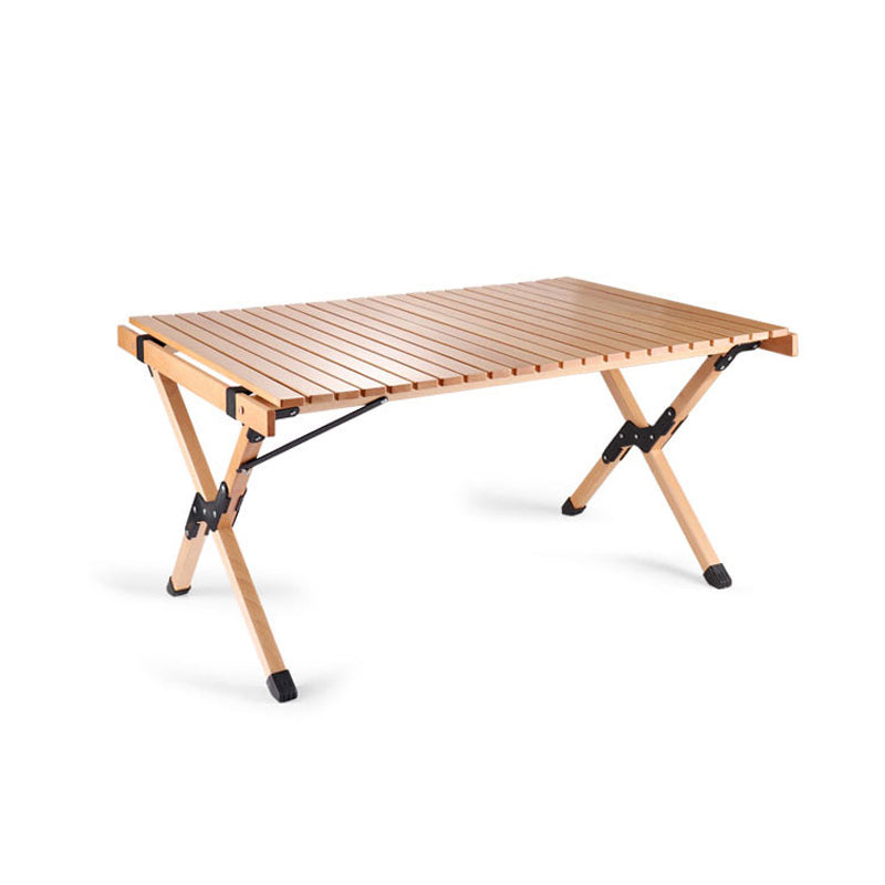Industrial Patio Table Solid Wood Beech Foldable Camping Table