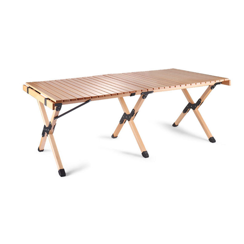 Industrial Patio Table Solid Wood Beech Foldable Camping Table