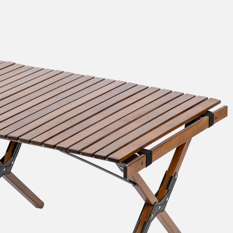 Industrial Patio Table Solid Wood Beech Foldable Camping Table