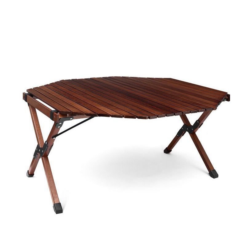 Industrial Patio Table Solid Wood Beech Foldable Camping Table