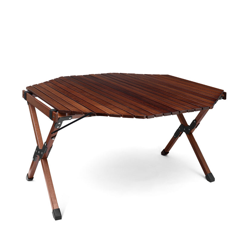 Industrial Patio Table Solid Wood Beech Foldable Camping Table