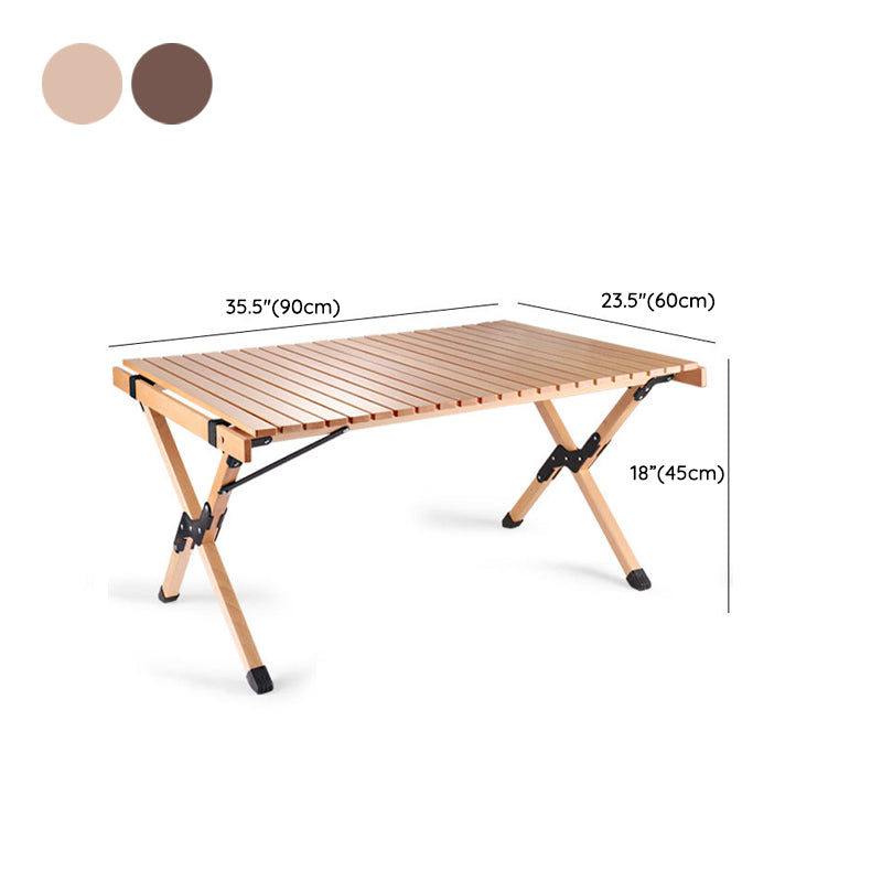 Industrial Patio Table Solid Wood Beech Foldable Camping Table
