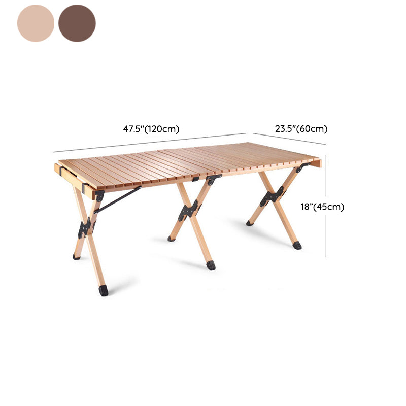 Industrial Patio Table Solid Wood Beech Foldable Camping Table
