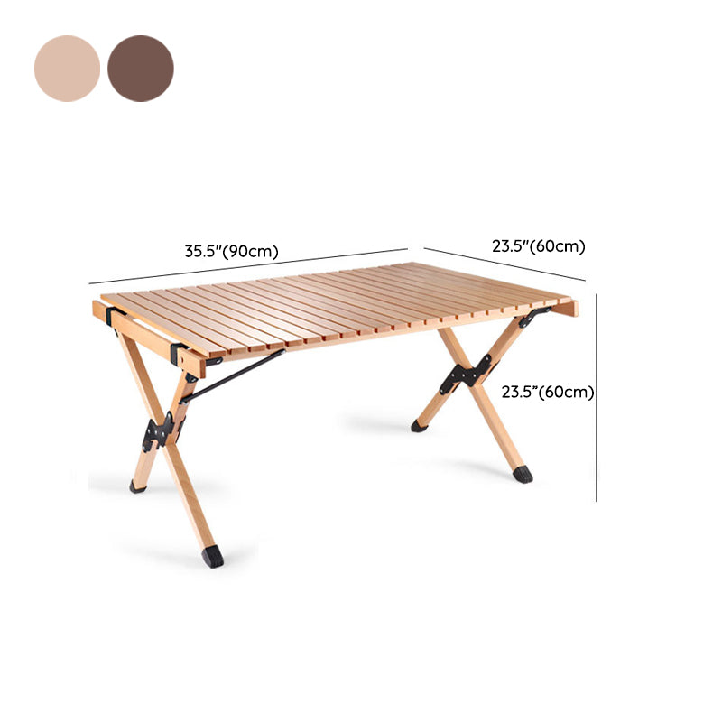 Industrial Patio Table Solid Wood Beech Foldable Camping Table
