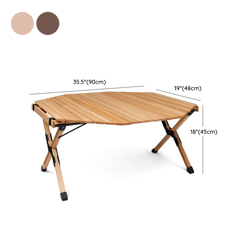 Industrial Patio Table Solid Wood Beech Foldable Camping Table