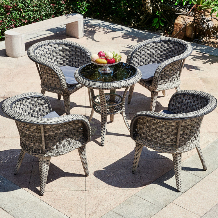 Wicker Bistro Set for Small Places 1/2/3/4/5 Pcs Contemporary Bistro Table Set