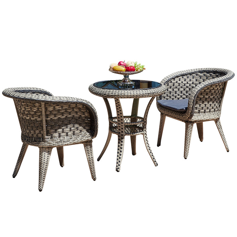 Wicker Bistro Set for Small Places 1/2/3/4/5 Pcs Contemporary Bistro Table Set