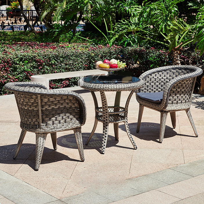 Wicker Bistro Set for Small Places 1/2/3/4/5 Pcs Contemporary Bistro Table Set