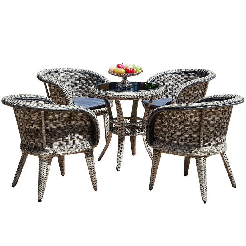 Wicker Bistro Set for Small Places 1/2/3/4/5 Pcs Contemporary Bistro Table Set