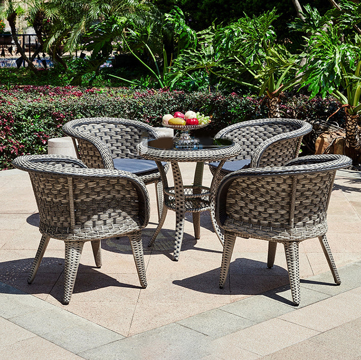 Wicker Bistro Set for Small Places 1/2/3/4/5 Pcs Contemporary Bistro Table Set