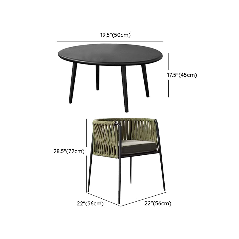 Matte Finish Rattan Dining Set 1/2/3 Pcs Boho Dining Table Set