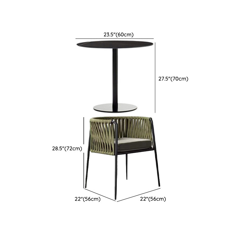 Matte Finish Rattan Dining Set 1/2/3 Pcs Boho Dining Table Set