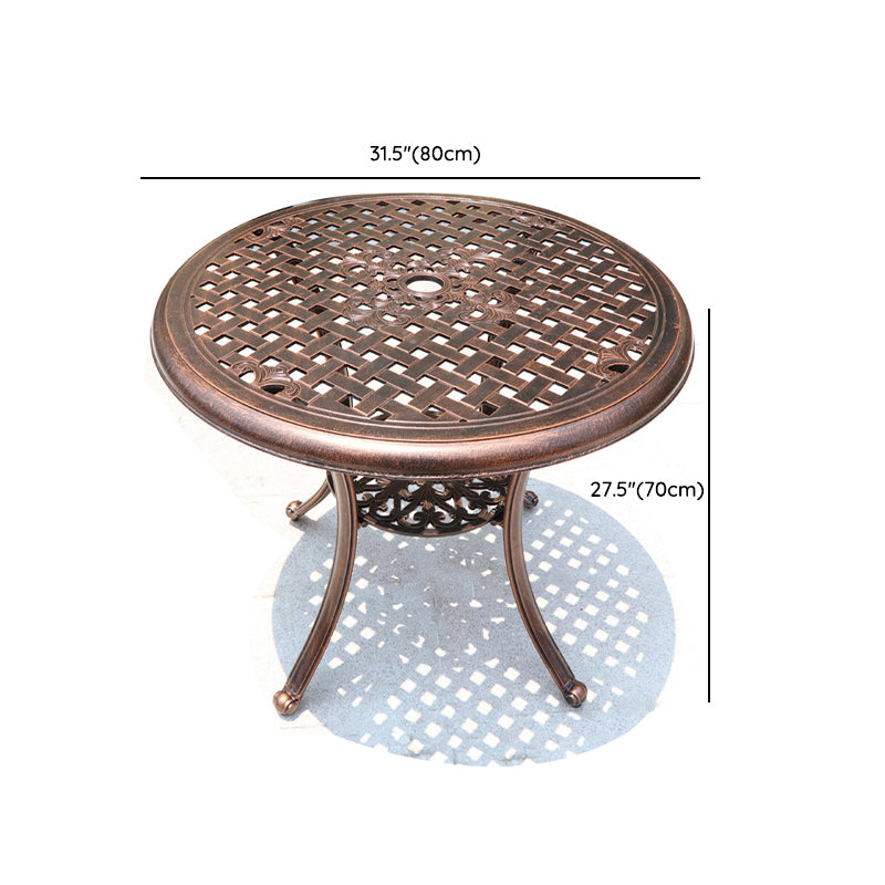 Dark Brown Boho Dining Table Set 1/5 Pcs Metal Outdoor Dining Set