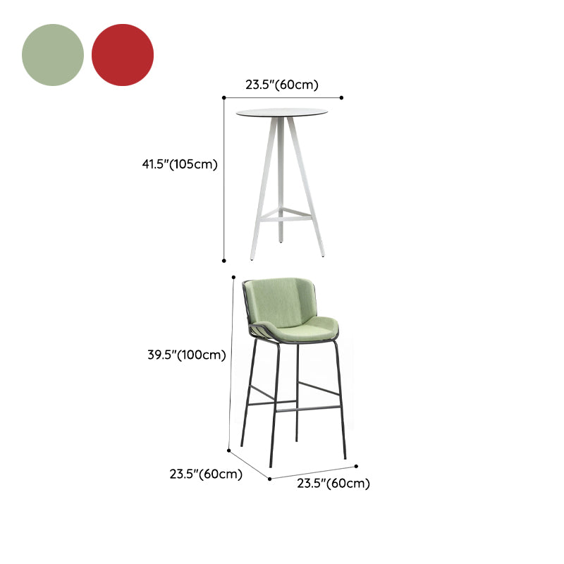 Modern Round Bar Table Set 1/2/3 Pcs Matte Finish Bar Height Set