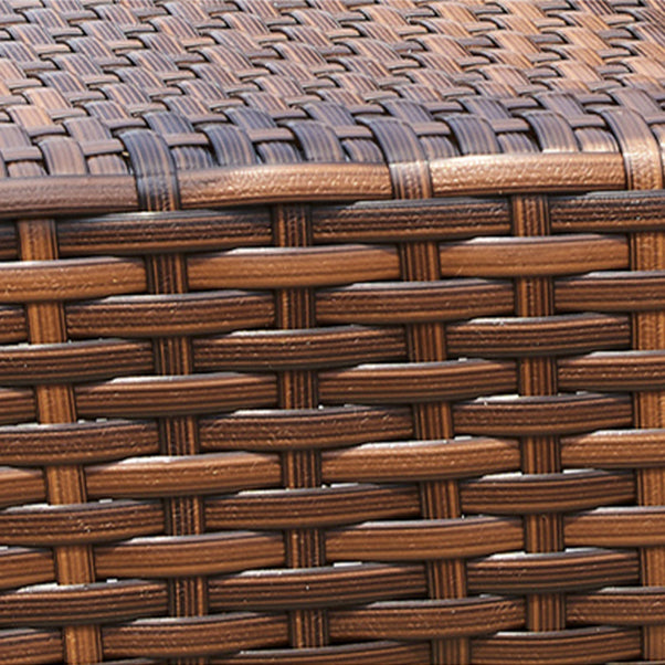 Contemporary Glass Top Dining Table Set 1/2/5/7 Pcs Brown Wicker Dining Set