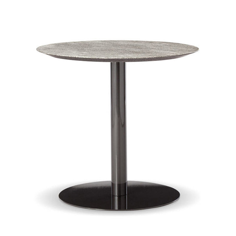 Industrial Round Stone Dining Table Set 1/2/3/5 Pcs Matte Finish Dining Set