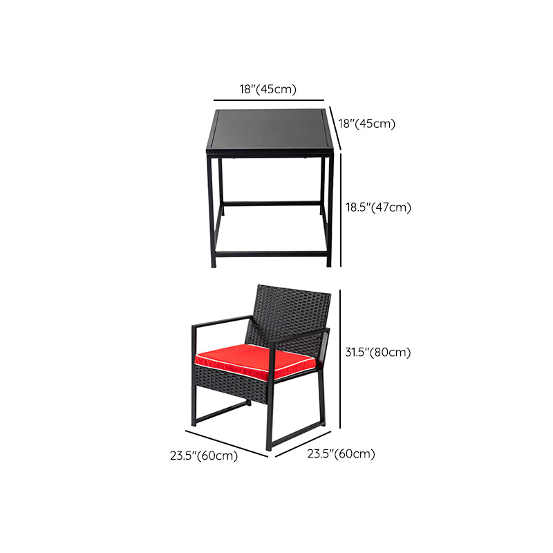 Modern Style Bistro Table Set Wicker 3 Pieces Bistro Table Set