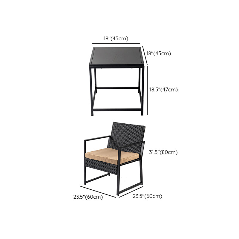 Modern Style Bistro Table Set Wicker 3 Pieces Bistro Table Set