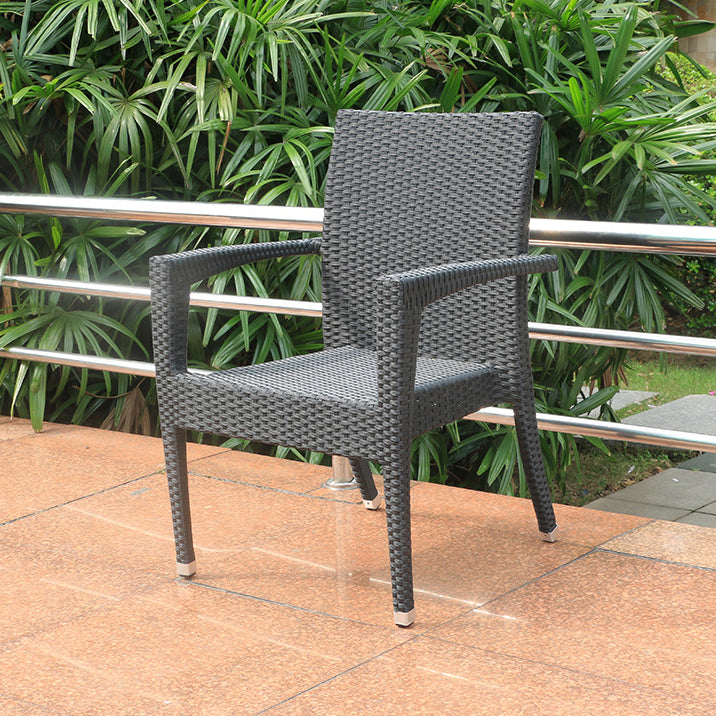 Modern Style Wicker Dining Set Wood Square 1/5 Pieces Dining Set