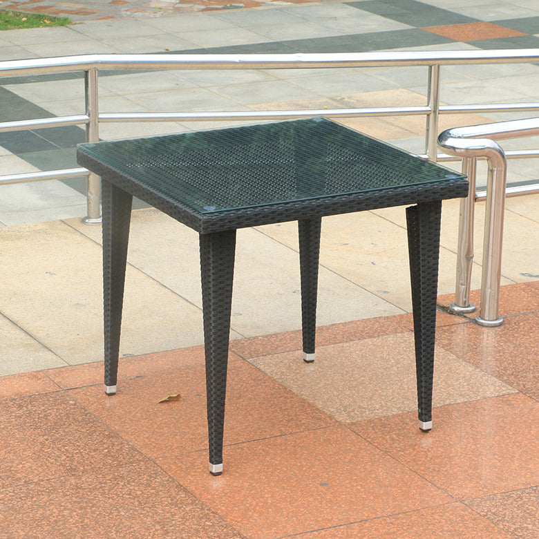 Modern Style Wicker Dining Set Wood Square 1/5 Pieces Dining Set