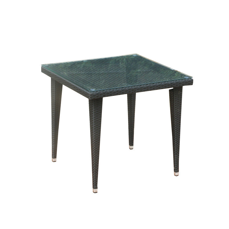 Modern Style Wicker Dining Set Wood Square 1/5 Pieces Dining Set