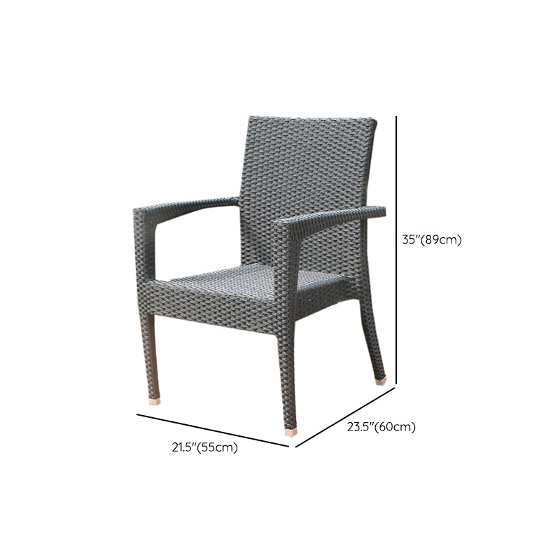 Modern Style Wicker Dining Set Wood Square 1/5 Pieces Dining Set