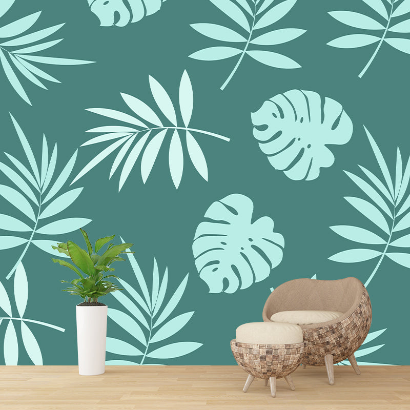 Plant Illustration Mildew Resistant Wallpaper Sleeping Room Wall Mural