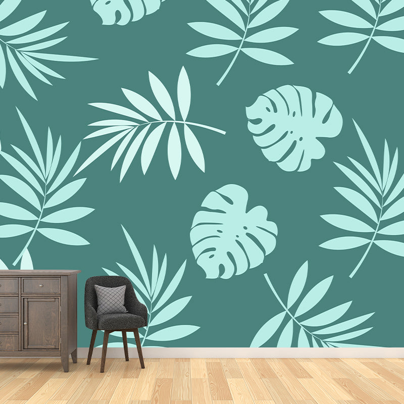 Plant Illustration Mildew Resistant Wallpaper Sleeping Room Wall Mural