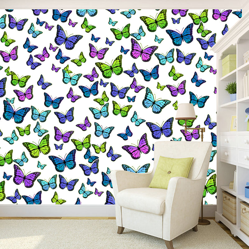 Illustration Stain Resistant Mural Wallpaper Butterfly Decorative Living Room Wall Mural