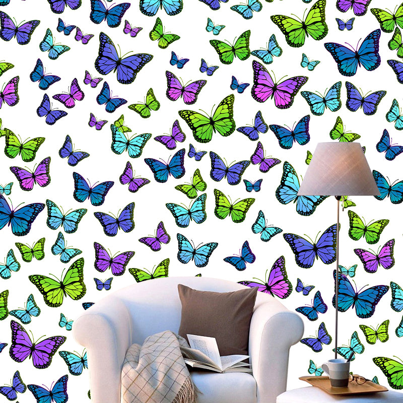 Illustration Stain Resistant Mural Wallpaper Butterfly Decorative Living Room Wall Mural