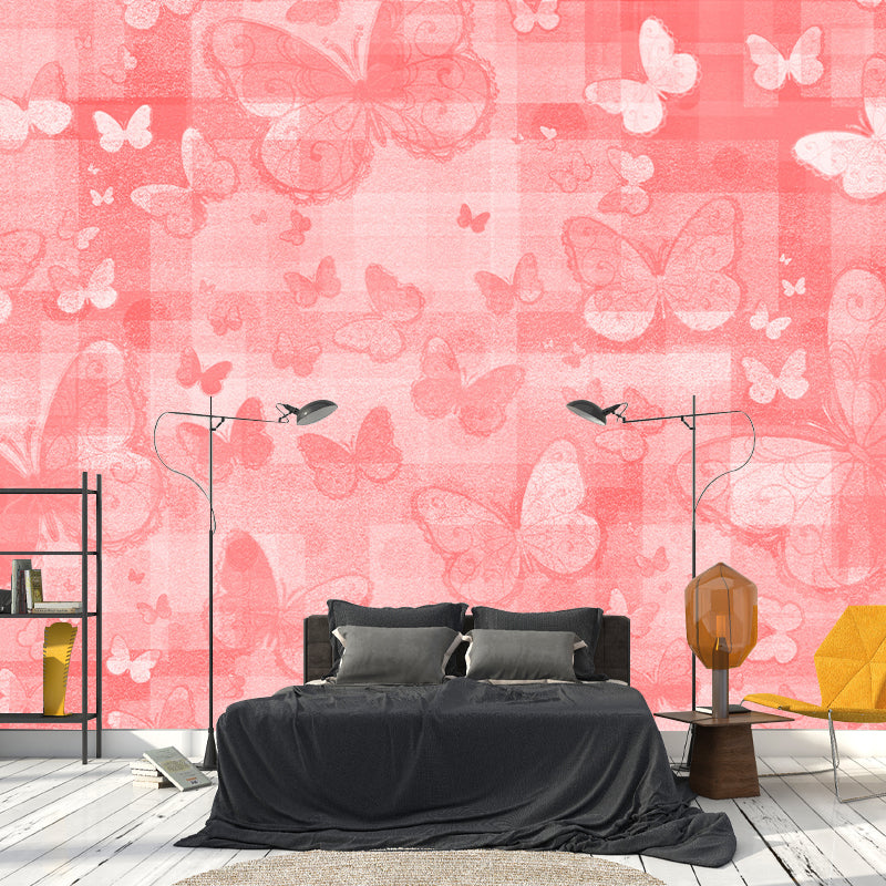 Illustration Stain Resistant Mural Wallpaper Butterfly Decorative Living Room Wall Mural