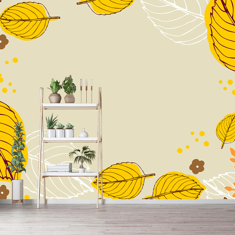Modern Style Wall Mural Wallpaper Plant Illustration Bedroom Wall Mural