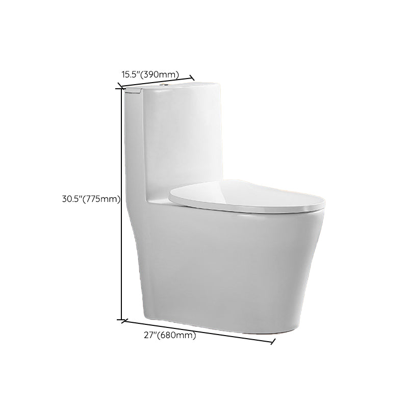 Traditional Flush Toilet Floor Mounted One-Piece Toilet Porcelain Toilet Bowl
