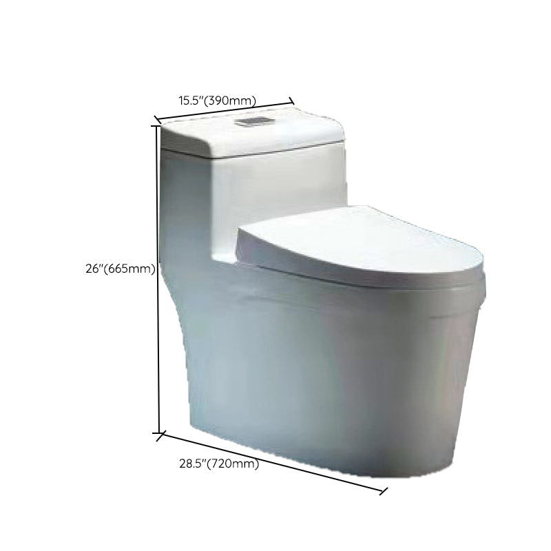 Traditional All-In-One Flush Toilet Floor Mounted Porcelain Siphon Jet Toilet