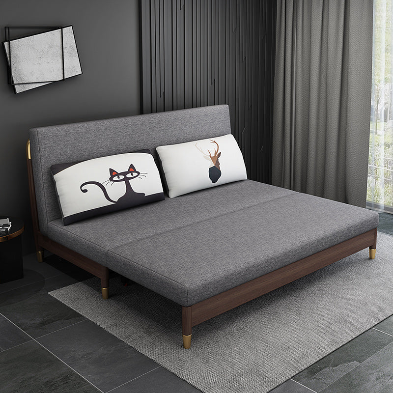 Modern Slipcovered Sofa Bed Solid Wood Upholstered Sofa Bed with Box