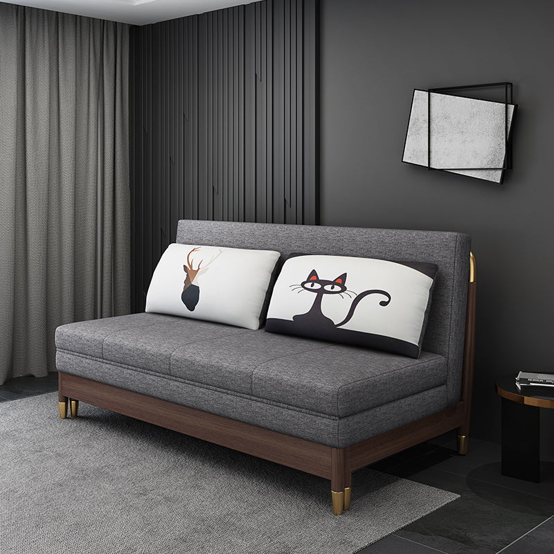Modern Slipcovered Sofa Bed Solid Wood Upholstered Sofa Bed with Box