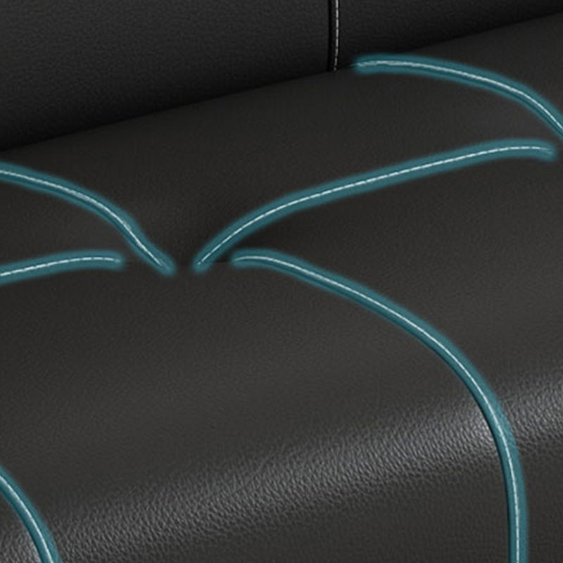 Contemporary Upholstered Sofa Bed PU Leather Convertible Sofa in Black