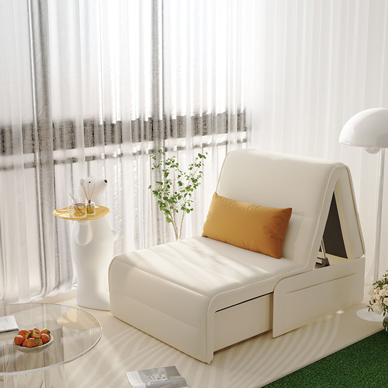 Pillow Back Convertible Sofa with Storage Glam Fabric Sofa Bed