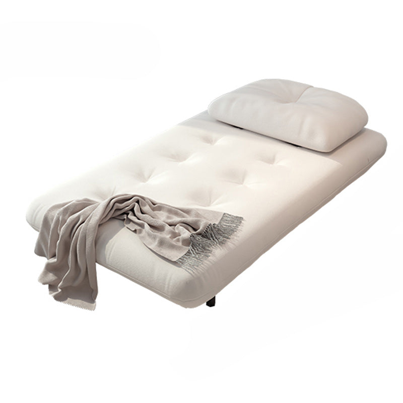 Glam Tufted Sofa Bed Fabric Upholstery Convertible Sofa in White