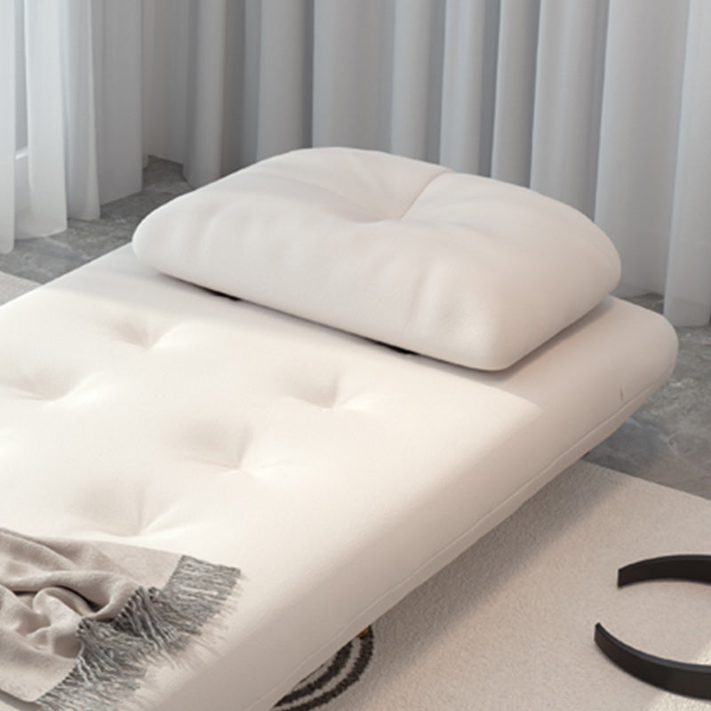 Glam Tufted Sofa Bed Fabric Upholstery Convertible Sofa in White