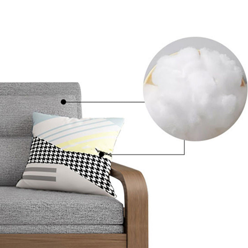 Upholstered Sleeper in Gray Solid Wood Futon And Mattress with Storage