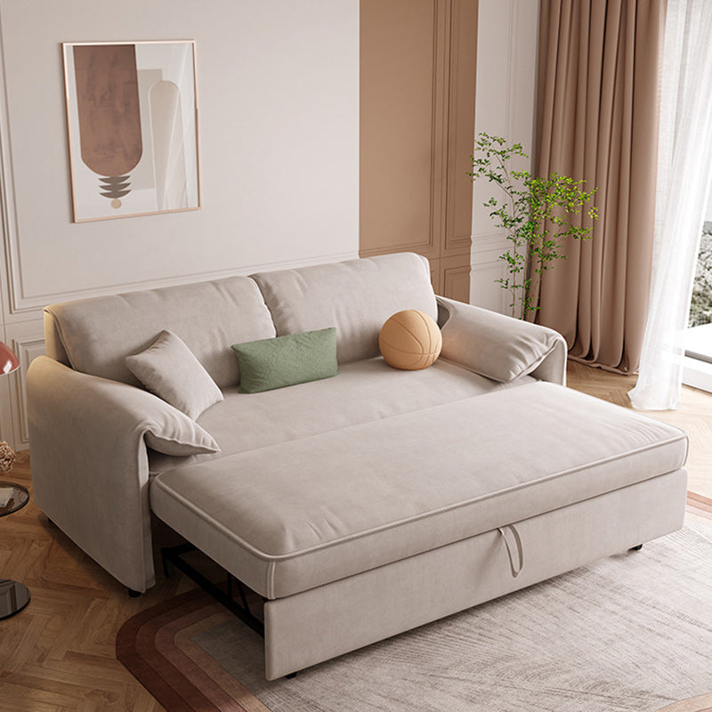 Light Gray Sofa Futon Square Arm Pillow Included Convertible Sofa