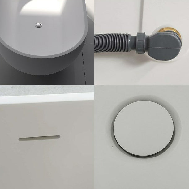 Stone Soaking Roll Top Bathtub Antique Finish Freestanding Bath Tub