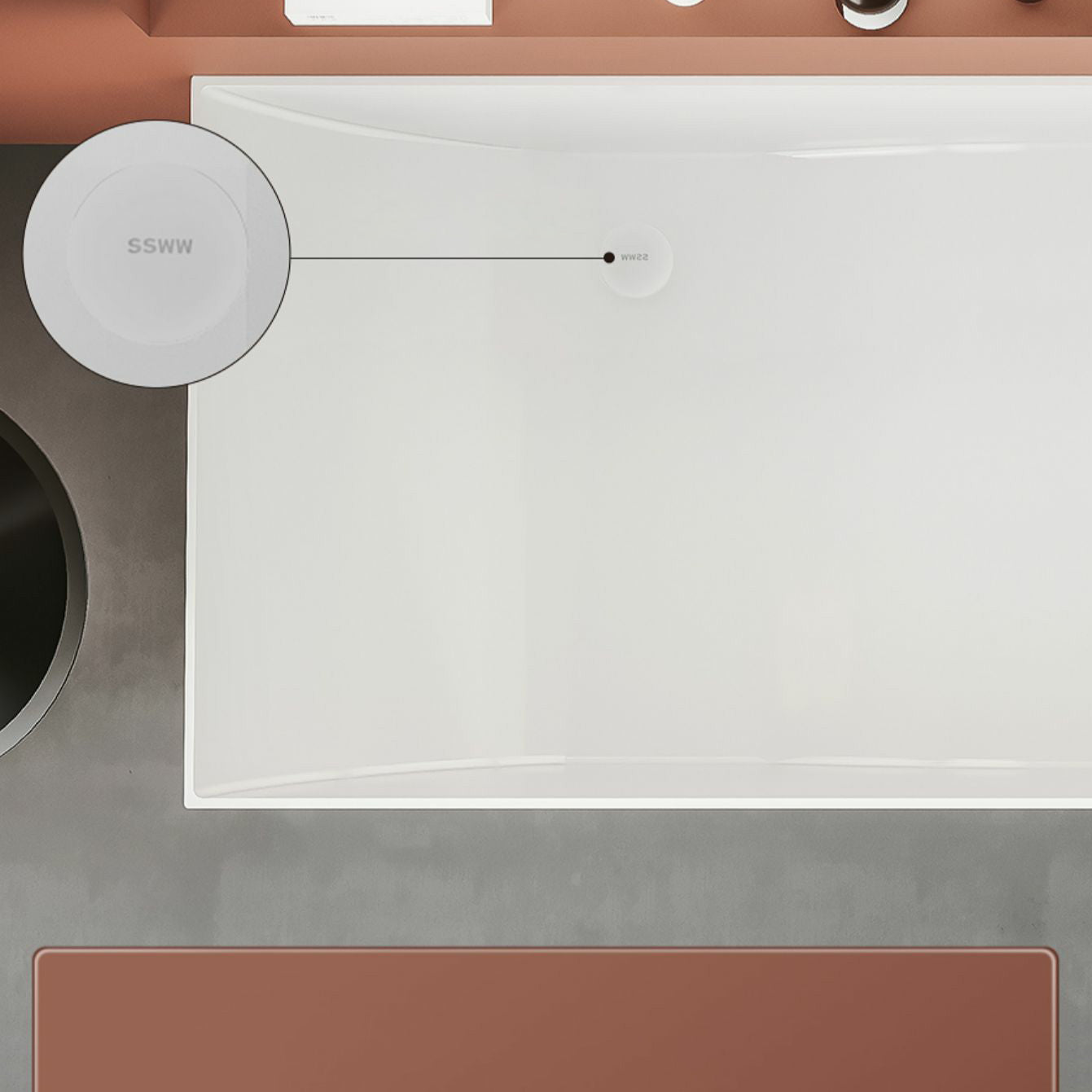 Modern Stone Rectangular Bathtub Antique Finish Flat Bottom Bath Tub