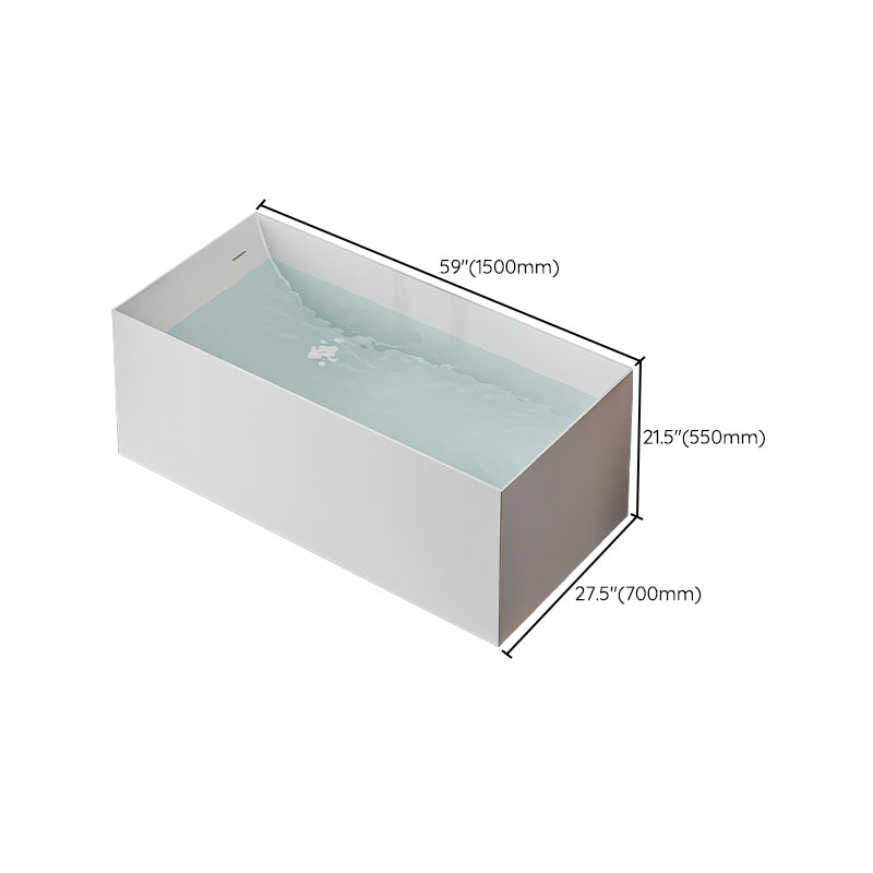 Modern Stone Rectangular Bathtub Antique Finish Flat Bottom Bath Tub