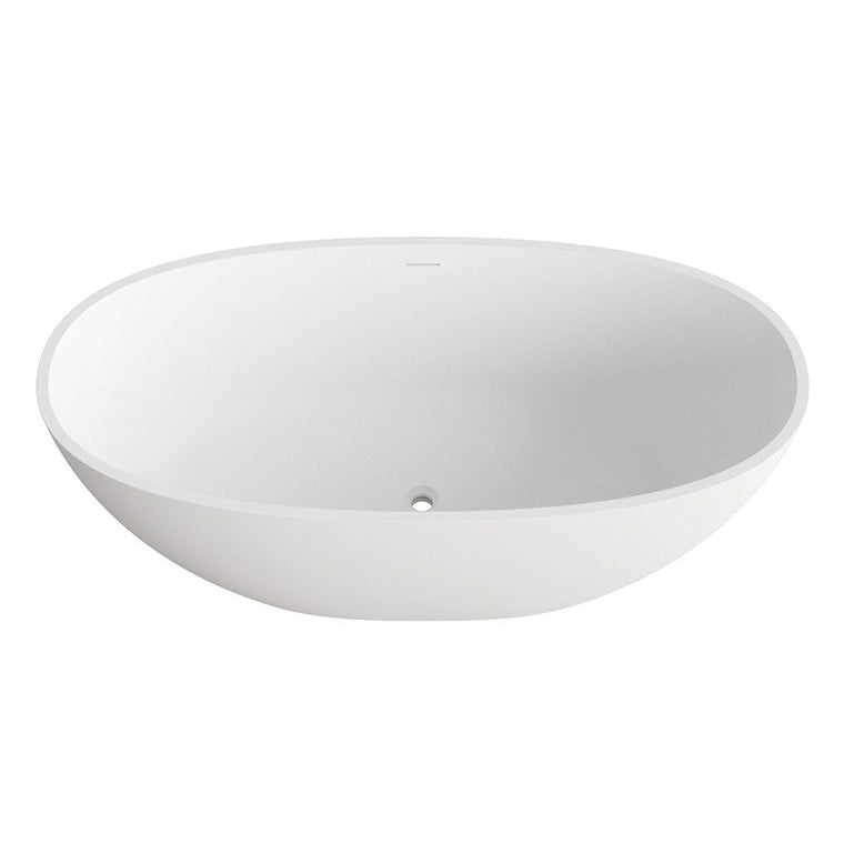Oval Stone Soaking Bathtub Antique Finish Freestanding Bath Tub