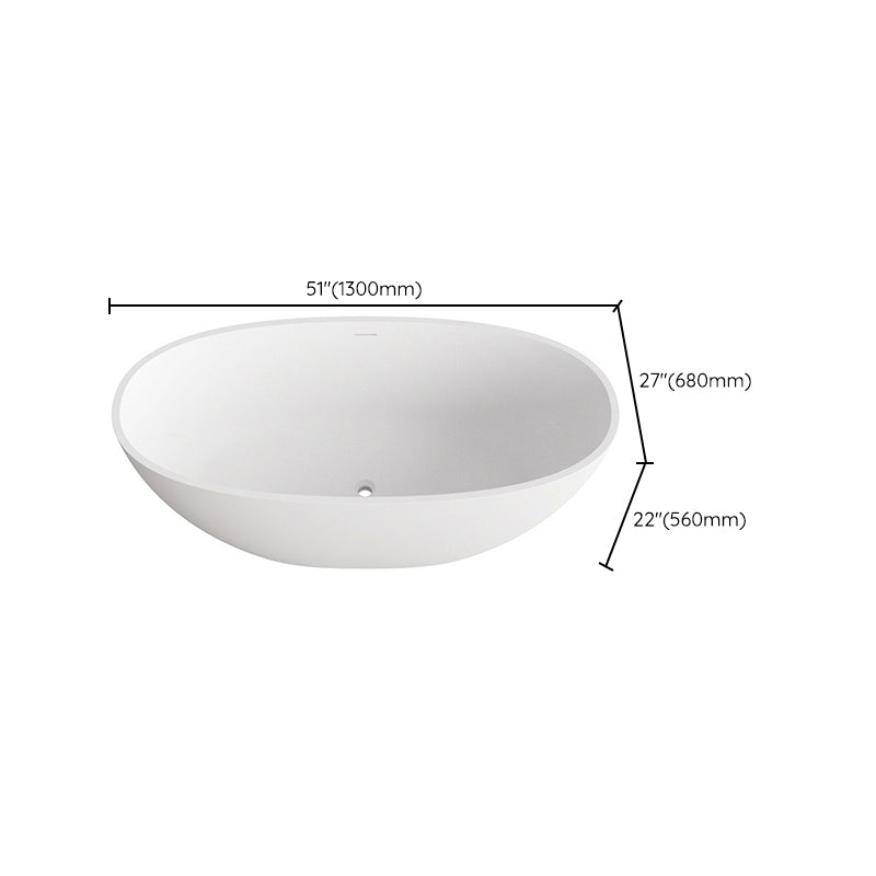 Oval Stone Soaking Bathtub Antique Finish Freestanding Bath Tub