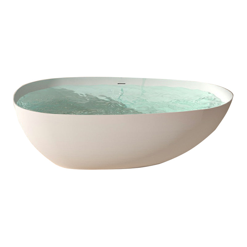Modern Style Freestanding Soaking Bathtub Stone Bathroom Bathtub in White